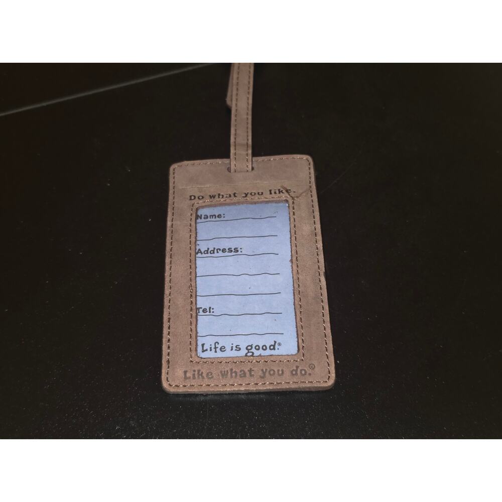 Life Is Good Carmel Brown Luggage Tag Bulls Eye